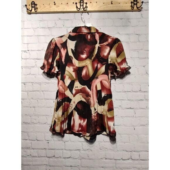 Sere Nade chiffon sheer buttoned blouse medium - Picture 3 of 5